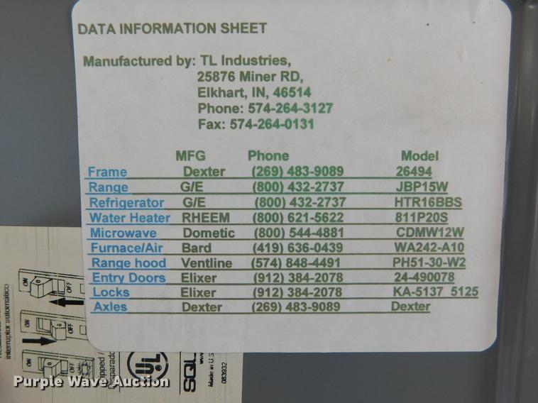 image for item DC8381 2009 TL Industries SPF1134 office trailer