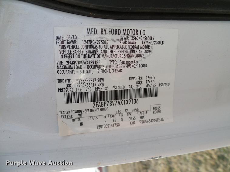 image for item DD1392 2010 Ford Crown Victoria Police Interceptor