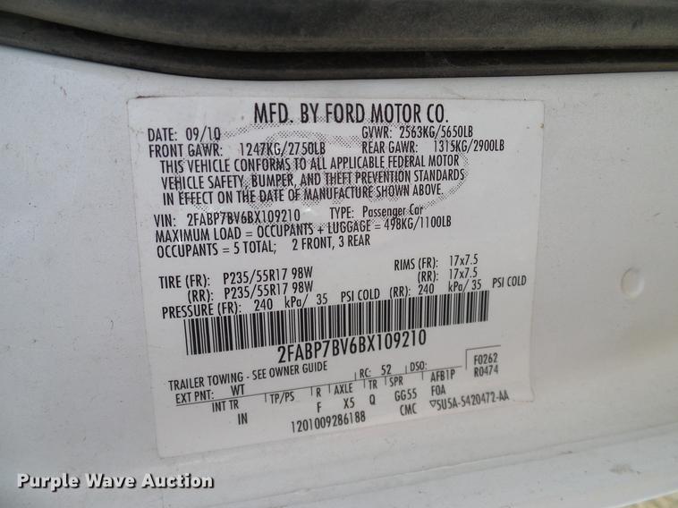 image for item DD1397 2011 Ford Crown Victoria Police Interceptor