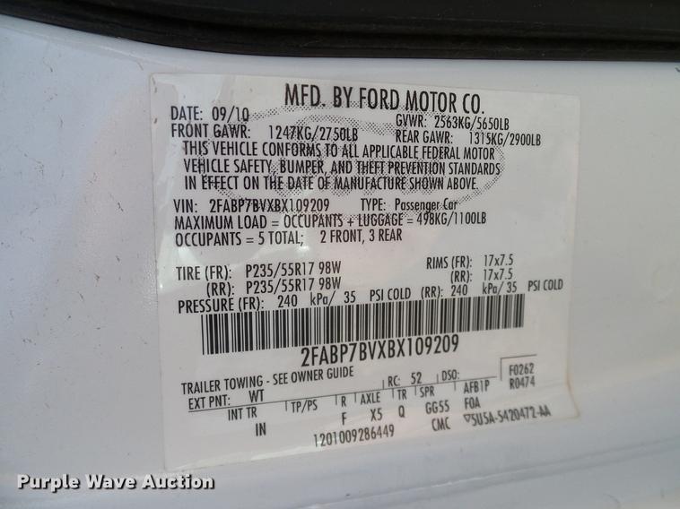 image for item DD1399 2011 Ford Crown Victoria Police Interceptor