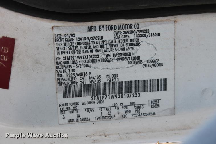 image for item DD1415 2003 Ford Crown Victoria Police Interceptor