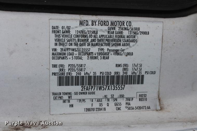 image for item DD1418 2007 Ford Crown Victoria Police Interceptor