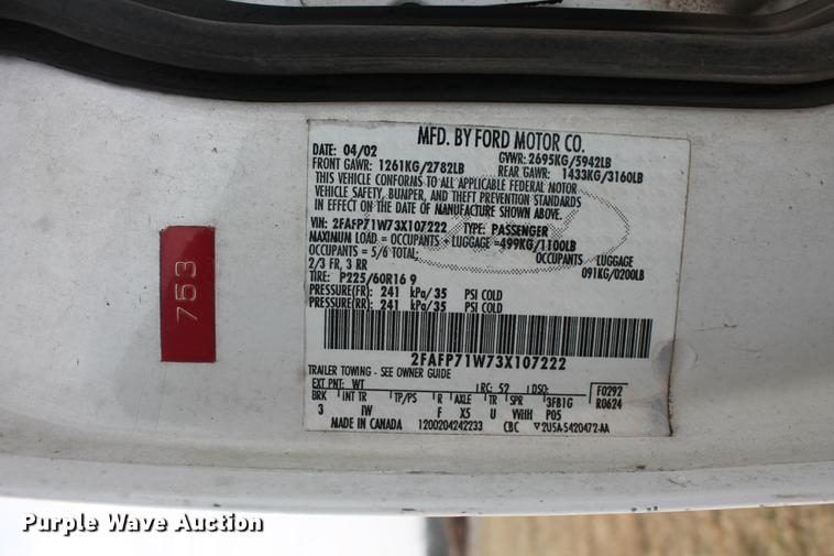 image for item DD1419 2003 Ford Crown Victoria Police Interceptor