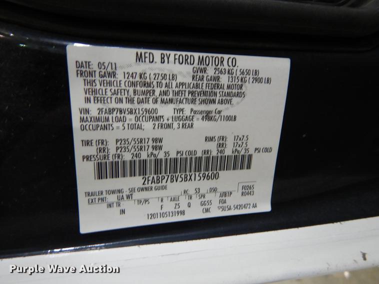 image for item J5534 2011 Ford Crown Victoria Police Interceptor