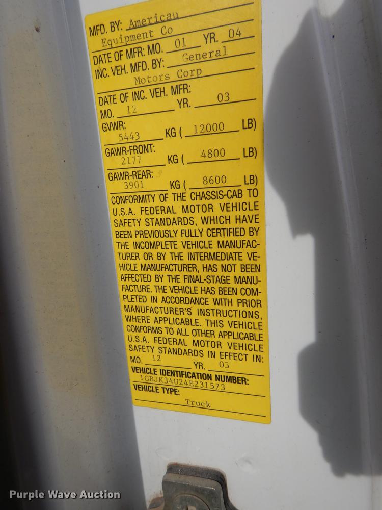 image for item J5537 2004 Chevrolet Silverado 3500 dump bed pickup truck