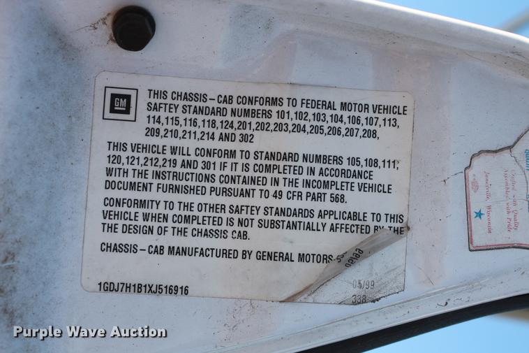 image for item DB5075 1999 GMC 7500 flat dump bed truck