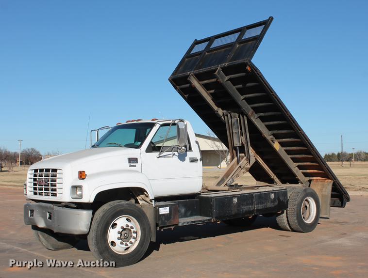 image for item DB5075 1999 GMC 7500 flat dump bed truck