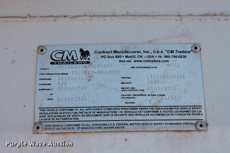 image for item DB5080 2003 CM enclosed cargo trailer