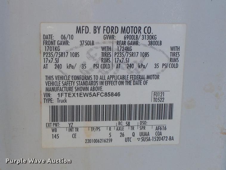 image for item DB6325 2010 Ford F150 XL SuperCab pickup truck