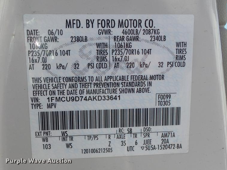 image for item DB6328 2010 Ford Escape XLT SUV