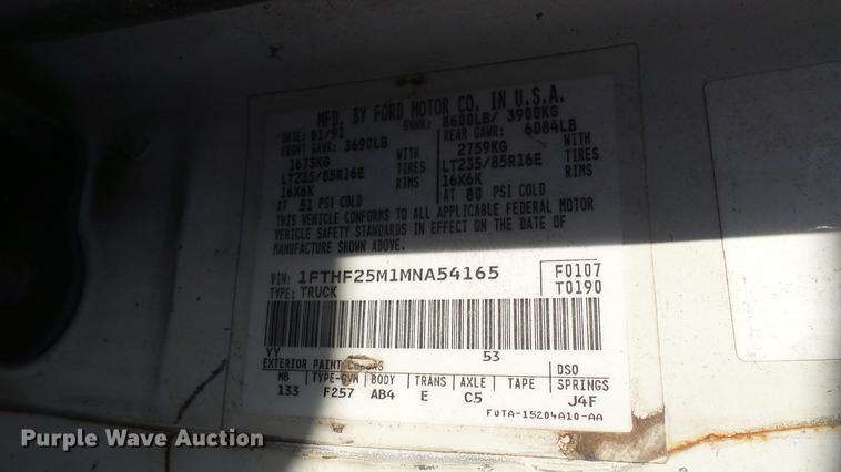 image for item DC1822 1991 Ford F250 pickup truck