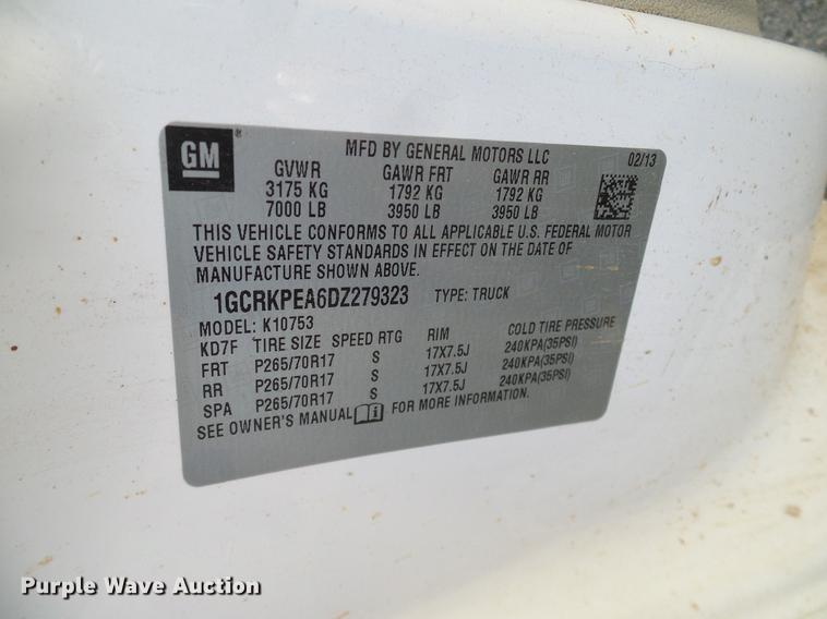 image for item DD1426 2013 Chevrolet 1500 Ext. Cab pickup truck