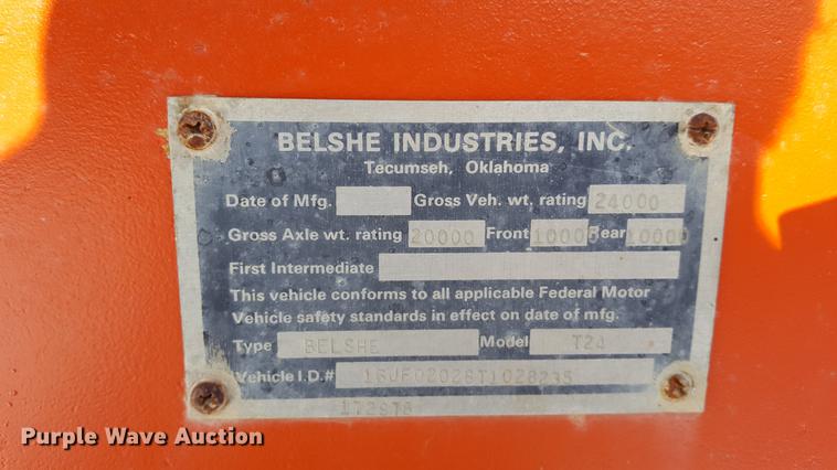 image for item DD9070 1996 Belshe equipment trailer