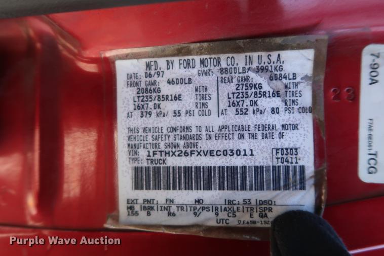 image for item DD9075 1997 Ford F250 SuperCab pickup truck