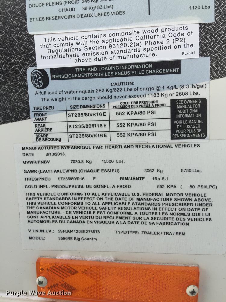image for item DD9573 2013 Heartland Big Country camper