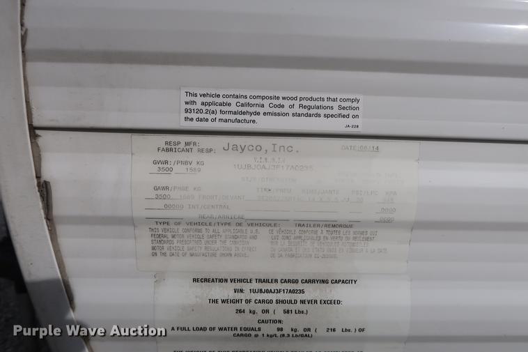 image for item DD9574 2015 Jayco Jayflight SLX camper