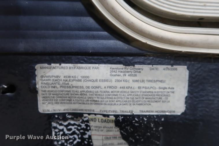 image for item DD9579 2006 Keystone Hornet camper