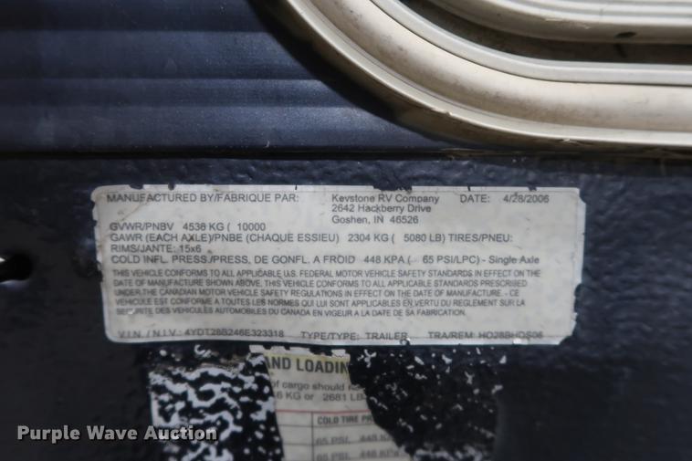 image for item DD9579 2006 Keystone Hornet camper