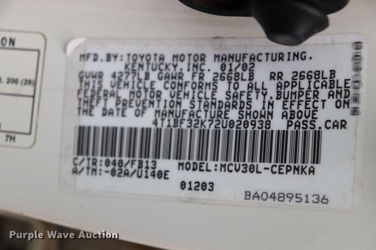 image for item EC9372 2002 Toyota Camry LE