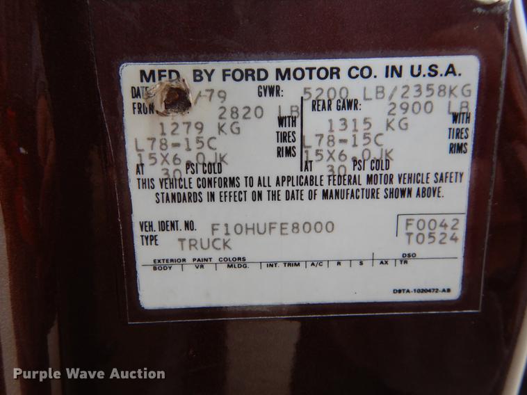 image for item J5512 1979 Ford Ranger F100 Lariat pickup truck