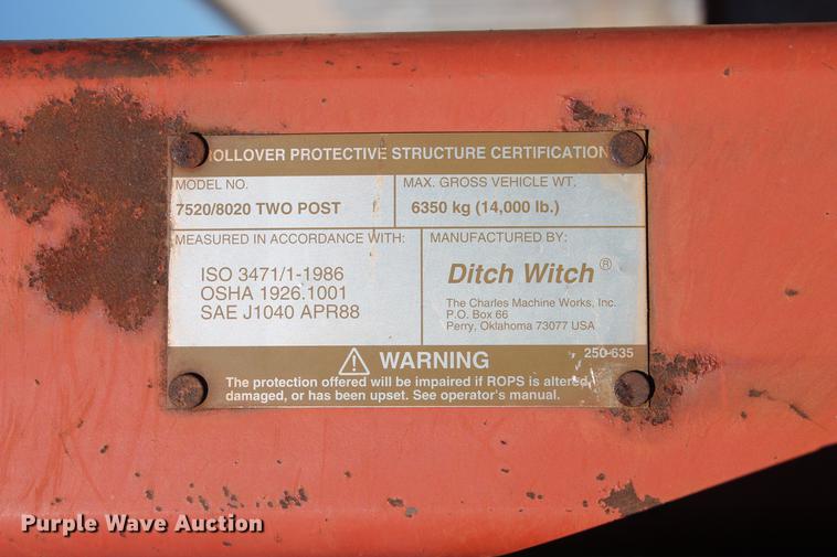 image for item DB5083 1994 Ditch Witch 8020JD vibratory cable plow