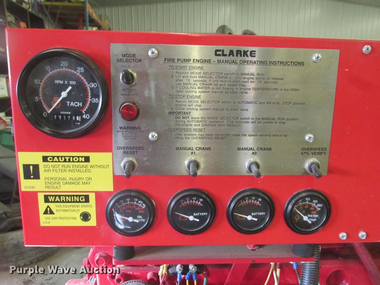 image for item K6068 Clarke fire water pump system