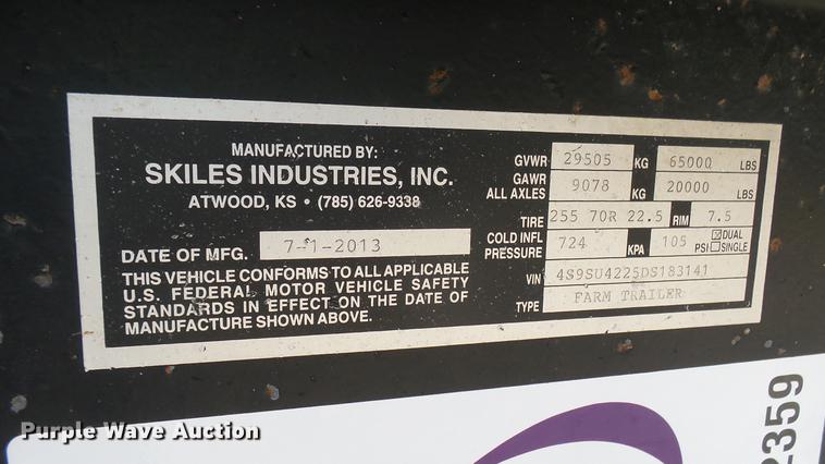 image for item DC2359 2013 Skiles Industries Pit Stop nurse tank tender trailer