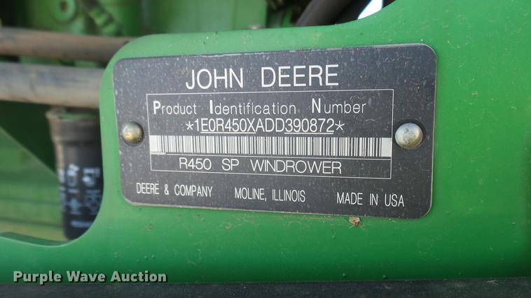 image for item DC2438 2013 John Deere R450 SP self-propelled windrower