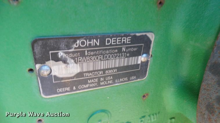 image for item DC2446 2013 John Deere 8360R MFWD tractor