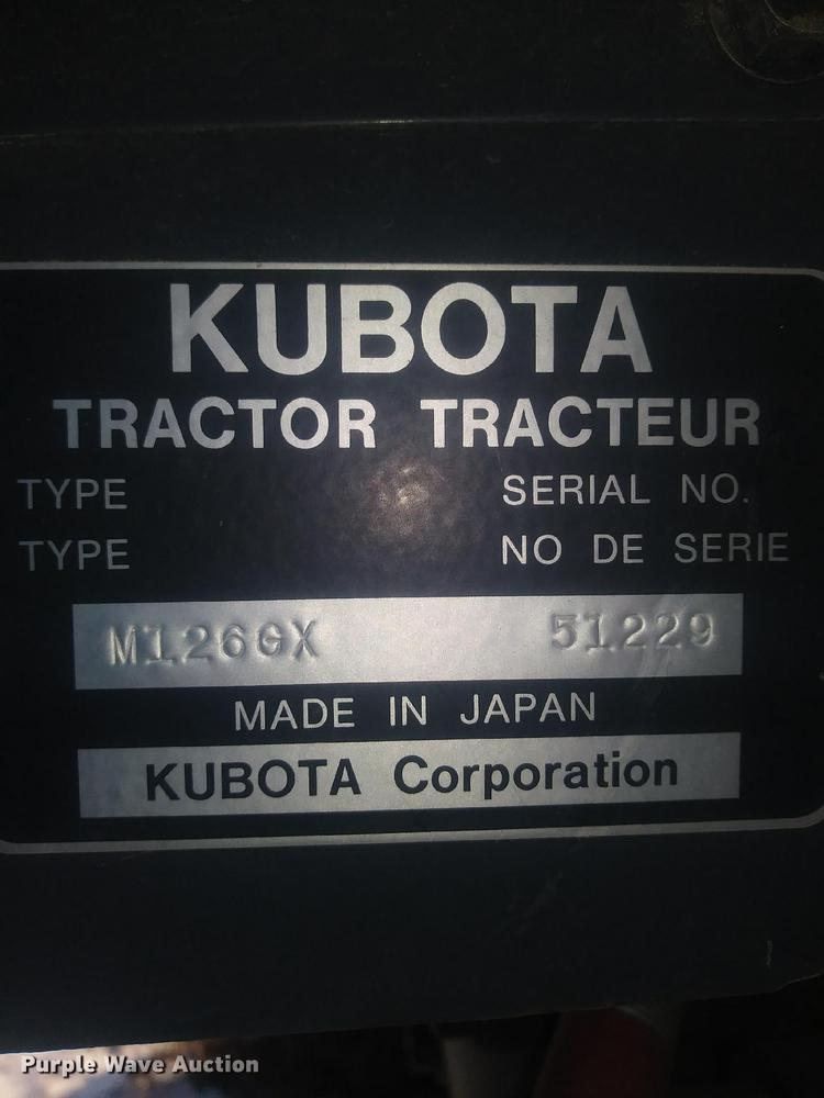 image for item DD9578 2016 Kubota M126GX MFWD tractor