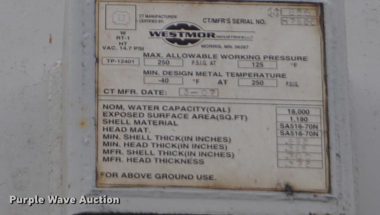 image for item DN9402 2007 Westmor Industries anhydrous ammonia tank