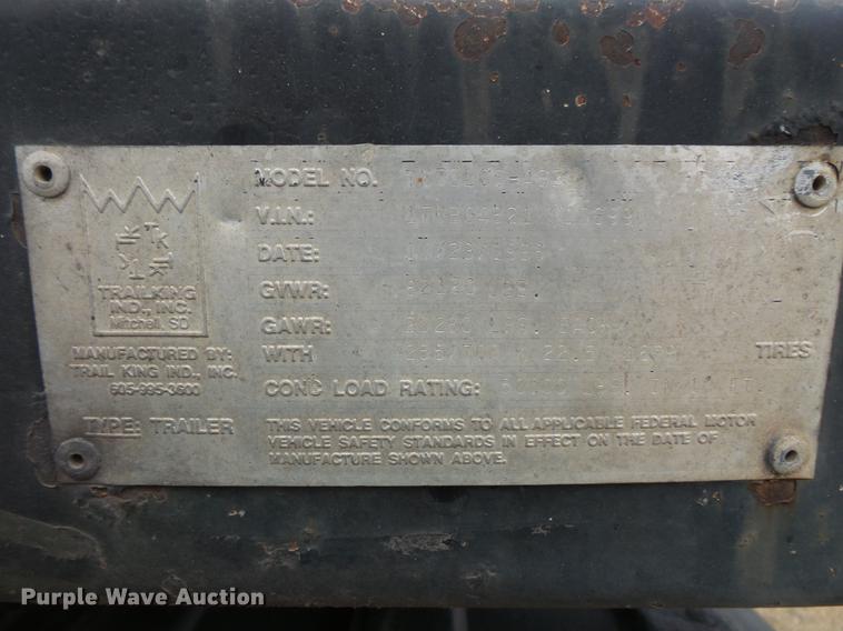 image for item DC4744 1996 Trail King TK70L06-A82 drop deck trailer