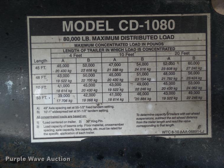 image for item DZ9192 2013 Wilson CD-1080 drop deck trailer