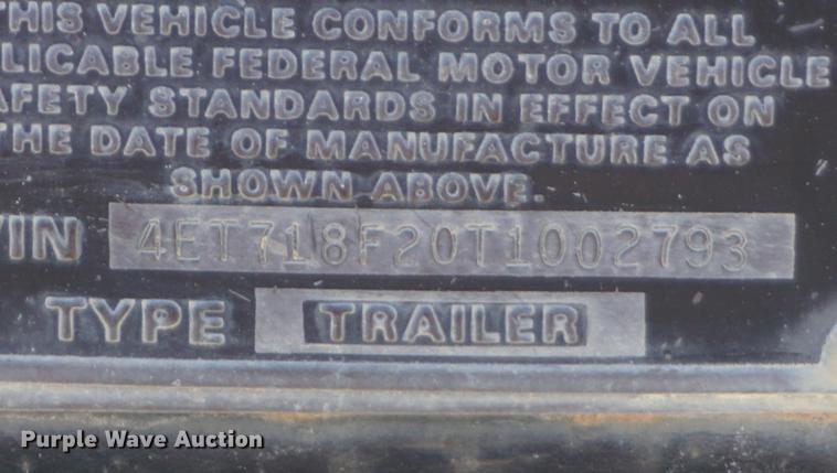 image for item DB0368 1996 Eagle utility trailer