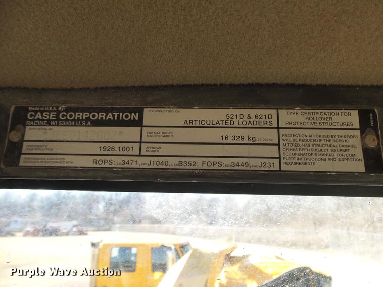 image for item DB7291 2002 Case 621D wheel loader