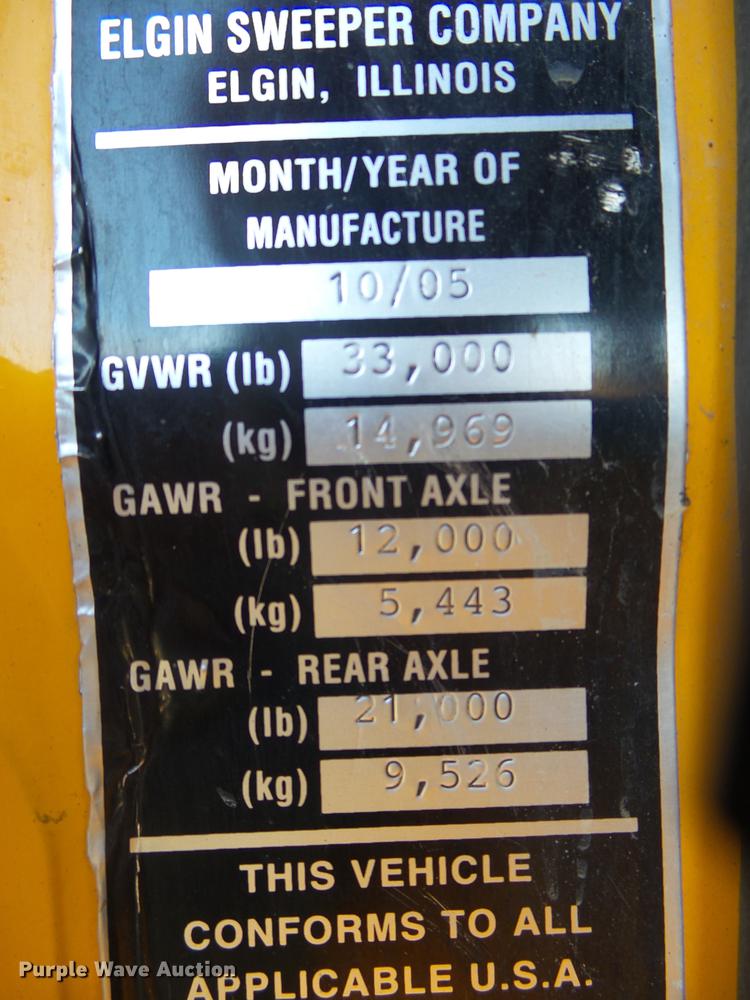 image for item DB7296 2005 Sterling SC8000 Cargo street sweeper truck