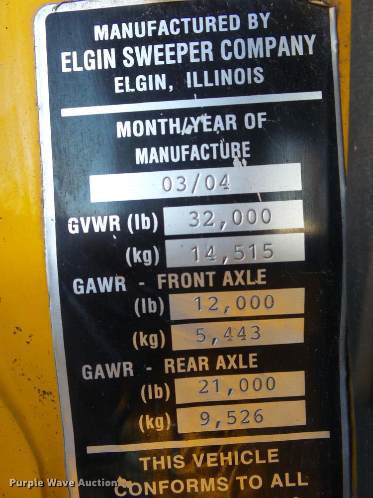 image for item DB7297 2004 Sterling SC8000 Cargo street sweeper truck