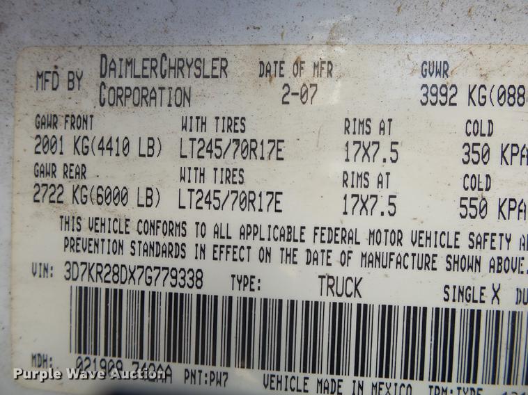 image for item DB7298 2007 Dodge Ram 2500HD Quad Cab pickup truck