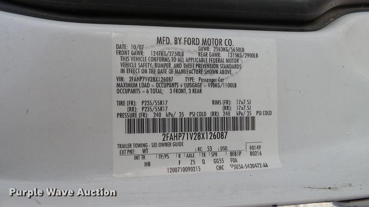 image for item DC5687 2008 Ford Crown Victoria Police Interceptor