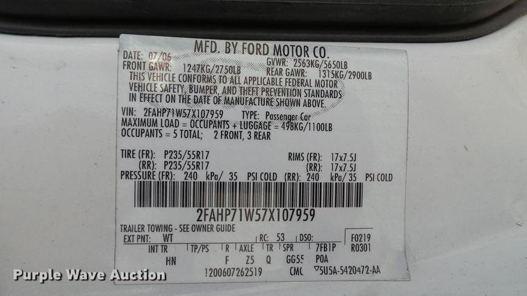 image for item DC5688 2007 Ford Crown Victoria Police Interceptor