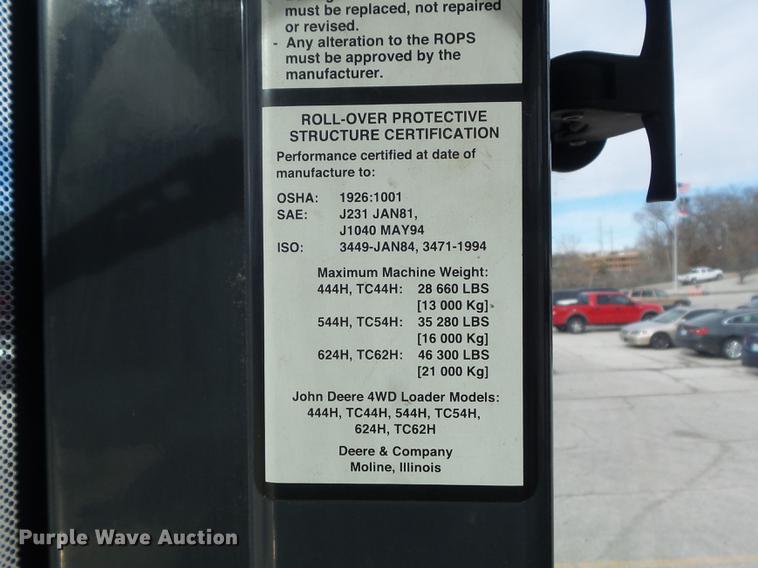 image for item DC7427 2003 John Deere 624H wheel loader