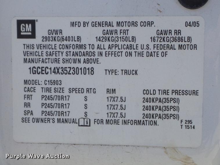 image for item DC7440 2005 Chevrolet Silverado 1500 pickup truck
