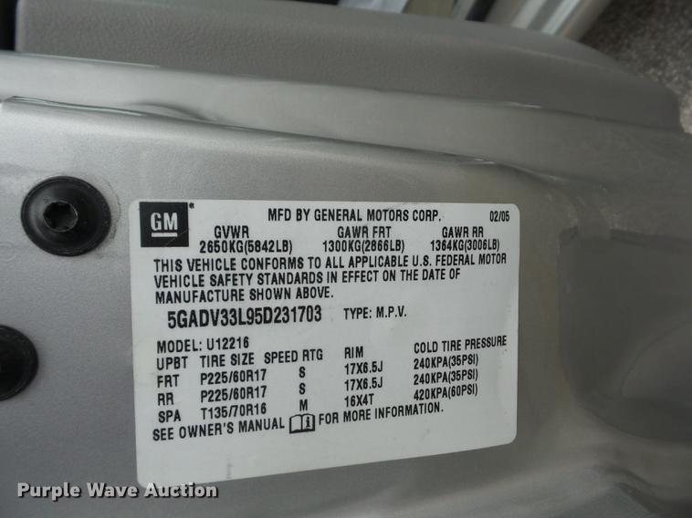 image for item AY9620 2005 Buick Terraza van