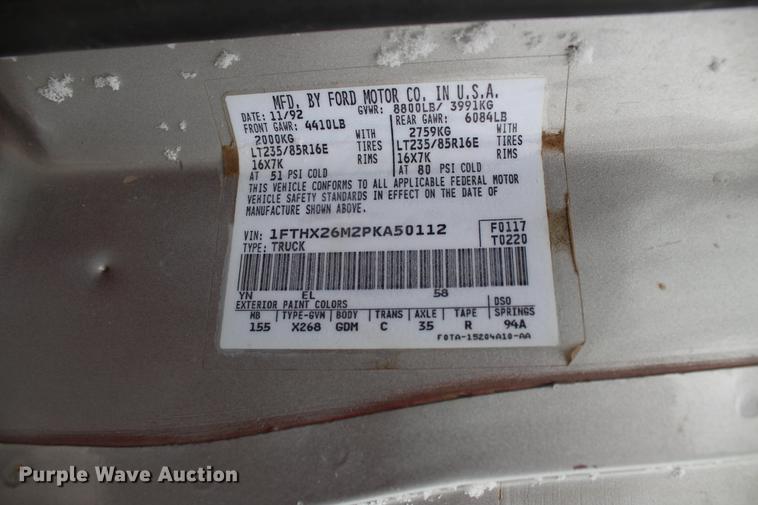 image for item DB6604 1993 Ford F250 SuperCab pickup truck