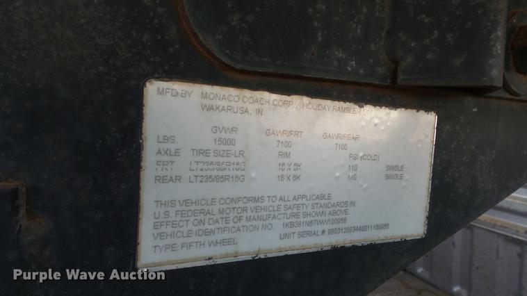 image for item DC0538 1998 Holiday Rambler Aluma-Lite camper