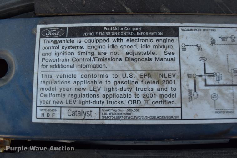 image for item DC7745 2001 Ford Ranger SuperCab pickup truck