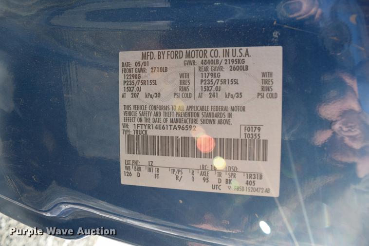 image for item DC7745 2001 Ford Ranger SuperCab pickup truck