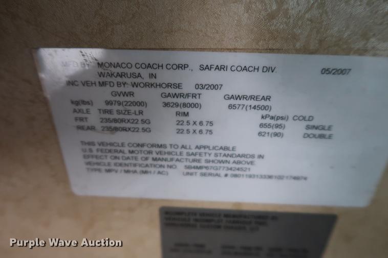 image for item DD5417 2008 Safari Simba RV