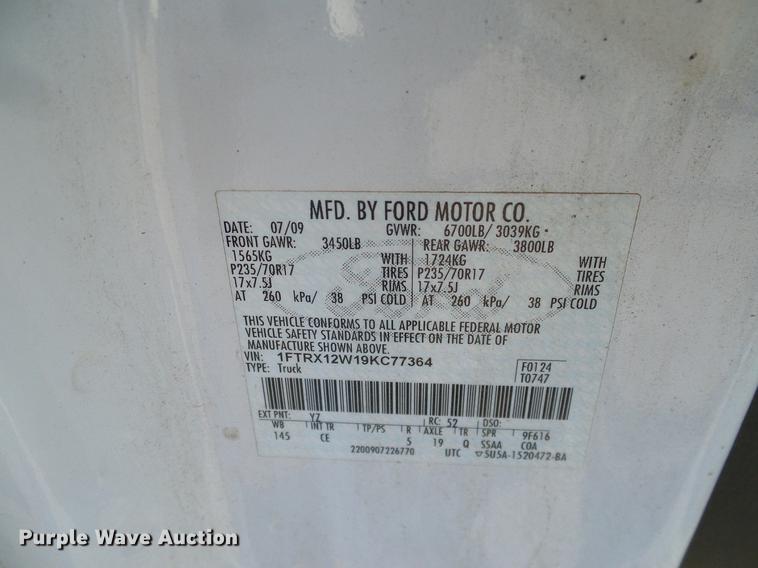 image for item DD5916 2009 Ford F150 SuperCab pickup truck