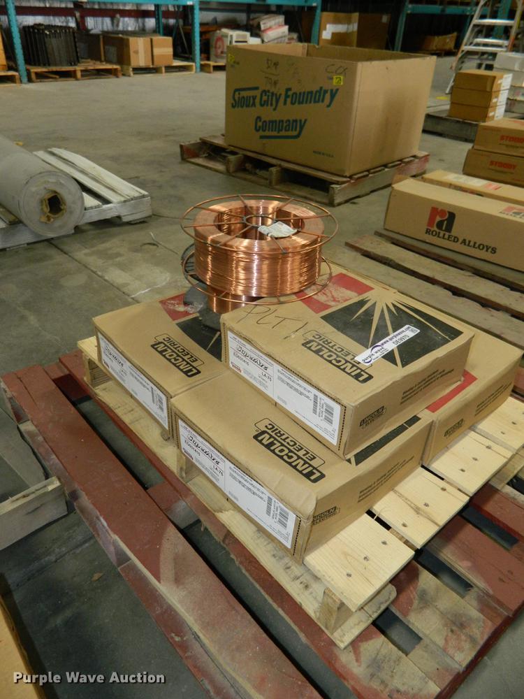 image for item DE9970 (7) spools of Lincoln SuperArc LA75 welding wire